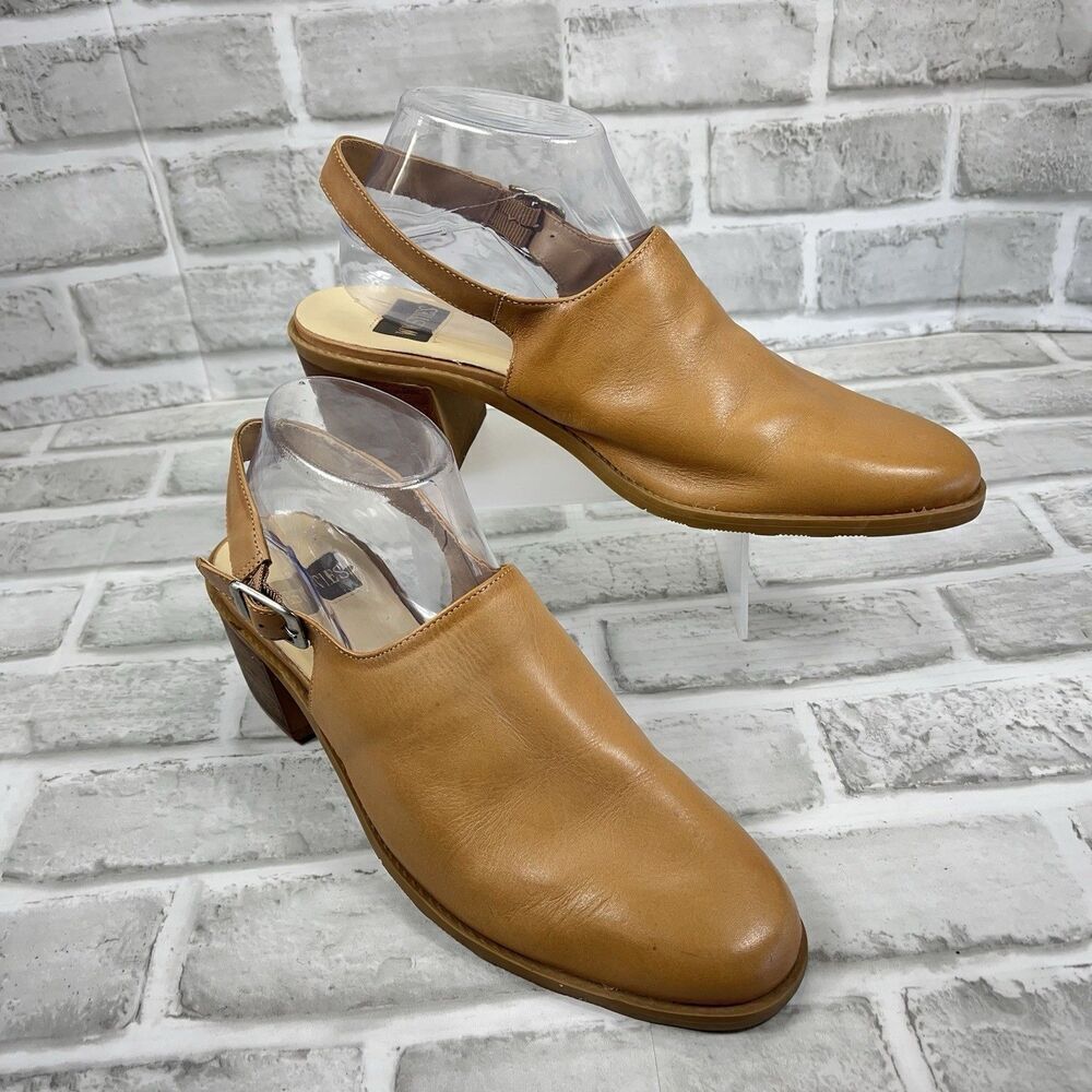 Westies Women's Size 9.5 Brown Tan Leather Vintage Block Heel Mule Clogs - Picture 7 of 13